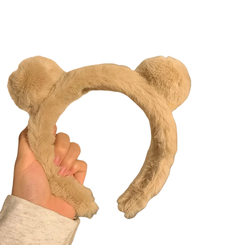Cute Cartoon Plush Bear Ear Hair Bands Women Hair Hoop Non-slip Headdress Headband Girls Hair Accessories With 2 Colors