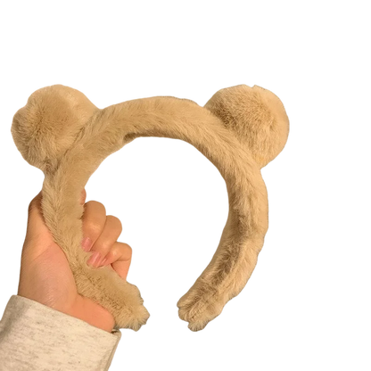 Cute Cartoon Plush Bear Ear Hair Bands Women Hair Hoop Non-slip Headdress Headband Girls Hair Accessories With 2 Colors