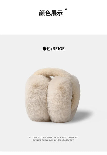 Fashion Portable Earmuffs Outdoor Cold Protection Women Men Faux Fur Ear-Muffs Foldable Soft Plush Earflaps Winter Accessories