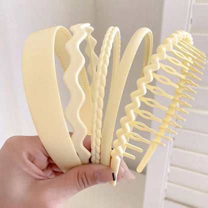5/9pc Anti slip Toothed Hair Band Set Women's Men's Simple Frame Head Shampoo bangs Broken Hair Pressing Bracket Scrub Ornament
