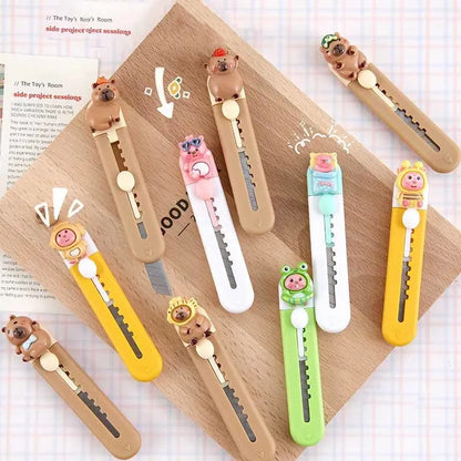 1 Piece Lytwtw's Cartoon Capybara  Art Cutter Utility Knife Mini Student Art DIY Tools Creative Stationery School Supplies