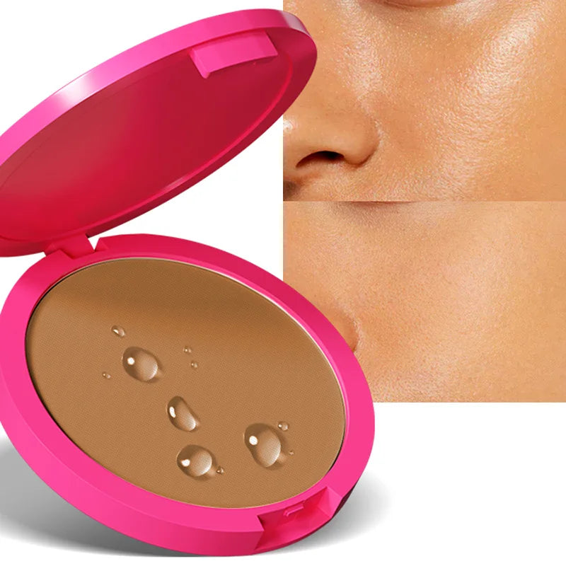 6 Color Natural Matte Pressed Powder Oil Control Brighten Whitening Face Base Foundation Compact Concealer Makeup Cosmetics