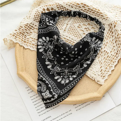 Bohemia Women Hair Band Scarf Floral Print Paisley Bandanas Headwear Vintage Triangle Head Scarf Hair Tie Hair Accessories