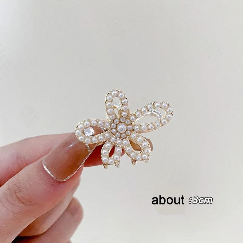 20 Styles Small Pearl Hair Claw Clip For Girls Bow Hairpin Flower Mickey Hairclip Women Mini Bangs Crab Clip barette Accessories
