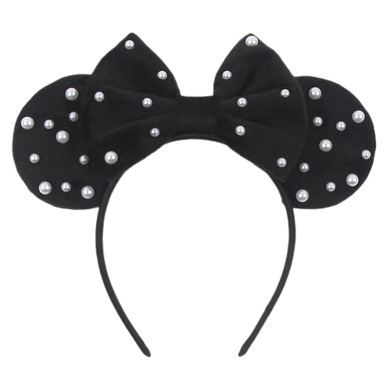 New Trendy Mouse Ears Headband Mickey 3.3"Velvet For Girls Soft Bow Hairband Halloween Festival Party Trip DIY Hair Accessories