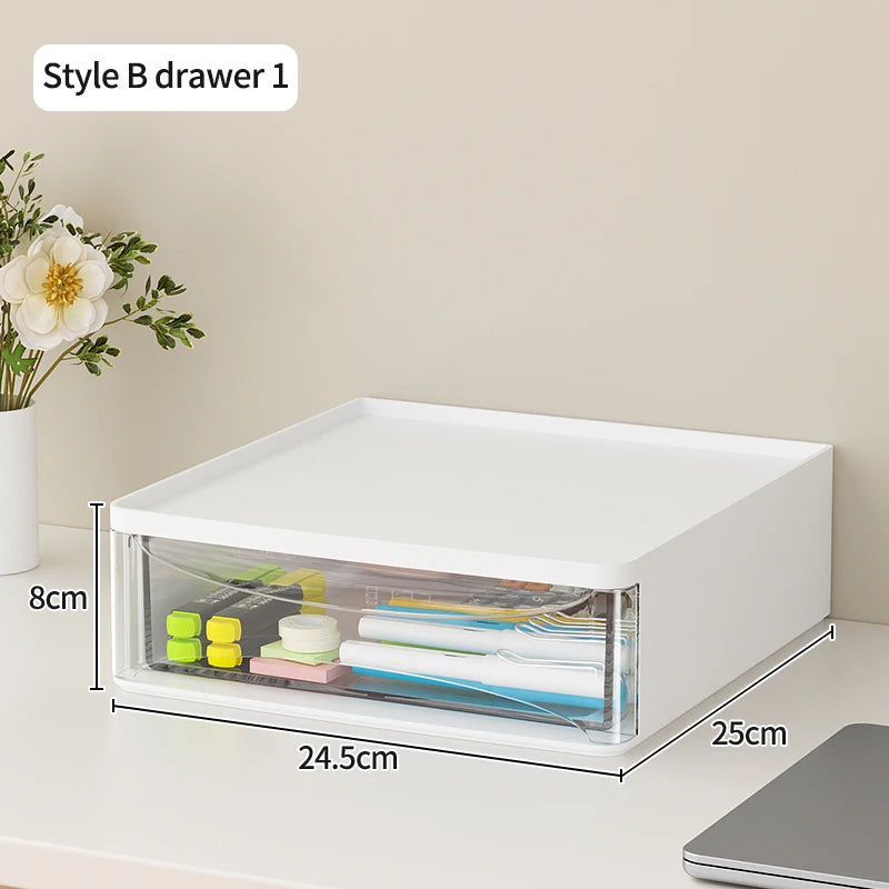 Office Desktop Pegboard With Storage Boxes, Large - Capacity Drawers, And Free - Combination Design.