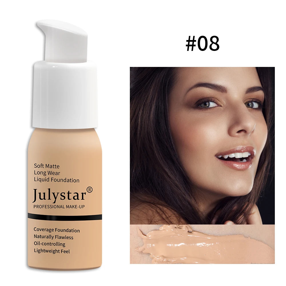 10-Color Oil-Control Foundation Cream Long-Lasting Makeup Base Concealer Non-Caking Beauty Skincare Cosmetics