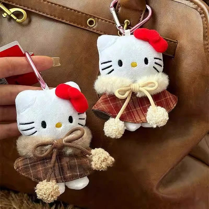 Sanrio Hello Kitty Keychain Cute Cartoon Bag Pendant Plush Doll Charms Car Key Ring Backpack Accessories Women Girl Gifts