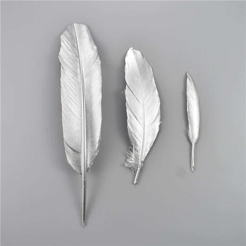Gold Goose Feather Silver Turkey Plumes Handicraft Accessories Golden Duck Feathers Table Centerpieces Wedding Party Decoration