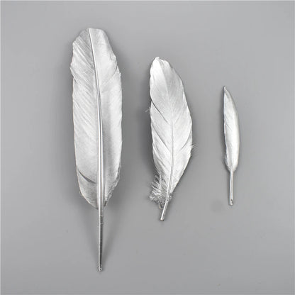 Gold Goose Feather Silver Turkey Plumes Handicraft Accessories Golden Duck Feathers Table Centerpieces Wedding Party Decoration