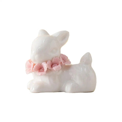 Easter Egg Shell Rabbit Ornaments Home Bedroom Ceramic Crafts Tabletop Scene Decoration Easter Bunny Figurines