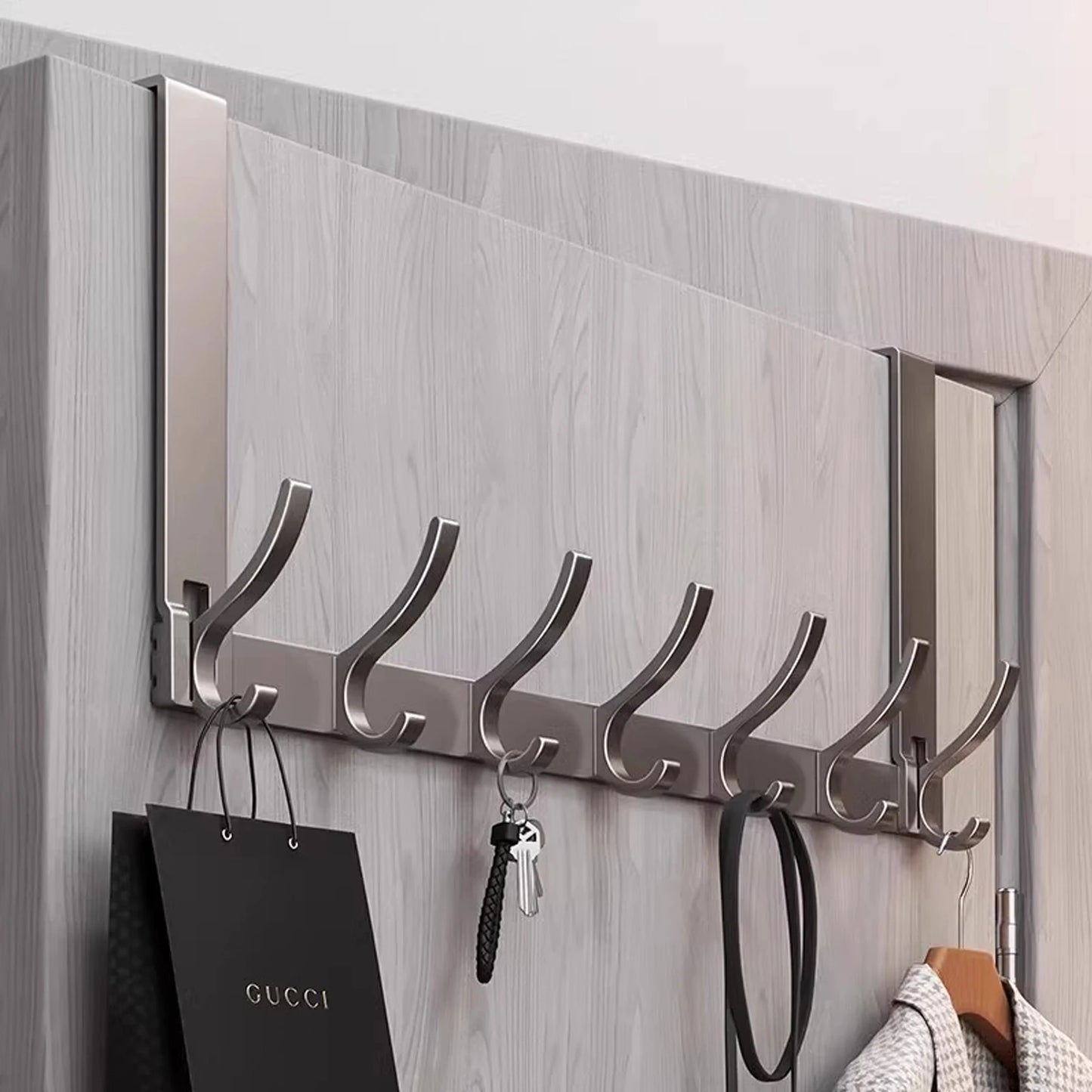 Door Behind Hooks Storage Wall Hanging Bag Clothes  Hook Punch-free Hanger Bedroom Organizer Bathroom Kitchen Accessory