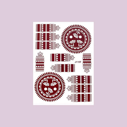 Waterproof Henna Tattoo Stickers for Women Flower Instant Fake Tattoo for Hand Temporary Tattoos for Wedding Party Festival