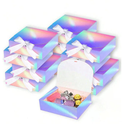 10pcs Elegant Butterfly Ribbon Gift Boxes for Lipstick Cosmetics Jewelry Birthday Party Gift Packaging with Gold Silver Edging