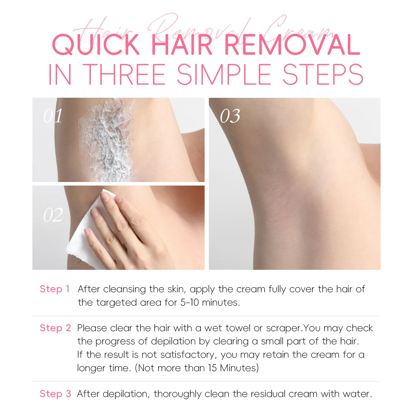Fast Hair Removal Cream Painless Hair Growth Inhibitor Arm Armpit Legs Permanent Depilatory for Men Women Beauty Body Care 50g