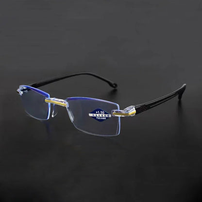 Diopter +1.0 +1.5 +2.0 +2.5 +3.5 +4.0 Frameless Anti-blue Light Reading Glasses Women Men Ladies Presbyopia Eyewear Frames