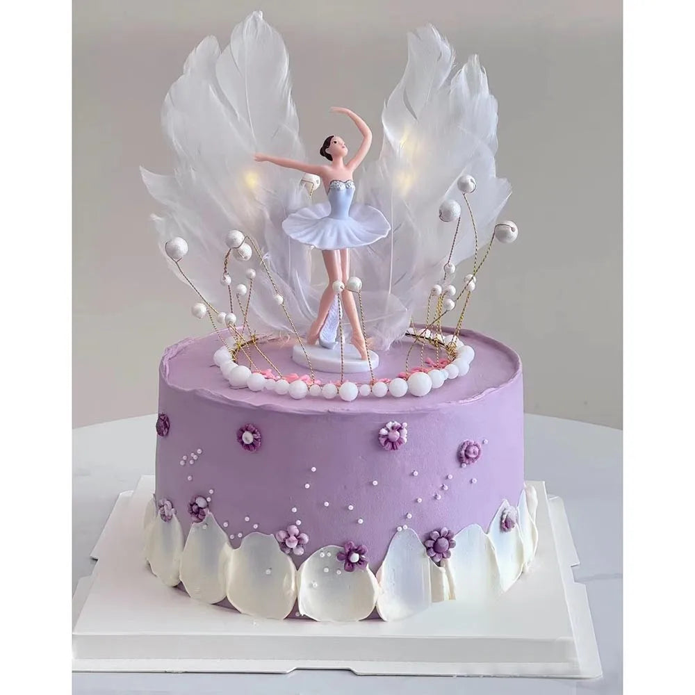 Dancing Girl Cake Decorations Ballerina Figurine Cake Topper For Girl Ballet Theme Birthday Party Decors Cake Ornament