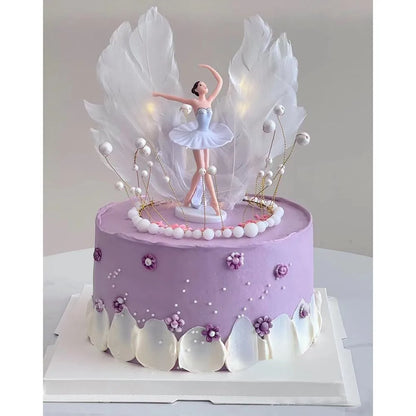 Dancing Girl Cake Decorations Ballerina Figurine Cake Topper For Girl Ballet Theme Birthday Party Decors Cake Ornament
