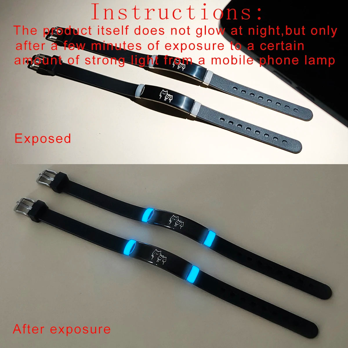 2 pieces/set luminous double cat cute and glowing couple wristbands as gifts for the festival