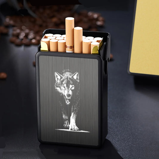 Hold 20 Cigarettes Case Individuality Pattern ABS Automatic Cover Cigarette Case Anti Pressure Waterproof Box