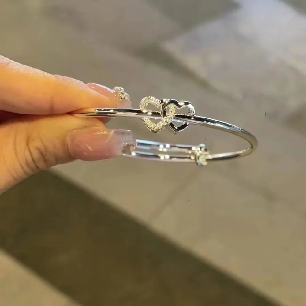 Fashion Bowknot Open Bracelet Tassel Mobius Butterfly Chain Double Layer Jewelry Accessories Adjustable Bracelet Women