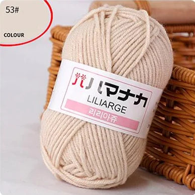 25G Milk Sweet Soft Baby Cotton Knitting Wool Thick Fiber Yarn Velvet Hand Threads for Knitting Wool Crochet Yarn for DIY Sweate