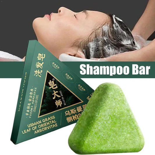 Thuja Leaf and Usman Shampoo Bar Usman Grass Handmade Soap Hair Nourishing Oil Control Soothing Hair Care