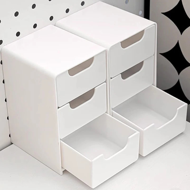 3-Tier Cosmetic Storage Box Organizer With Drawers Multifunctional Countertop Storage For Jewelry Office Supplies