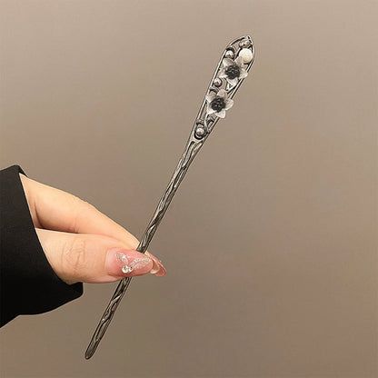 Elegant Flower Hair Sticks Forks Alloy Hair Clips Beads Chain Pendant Headpieces Women Retro Chinese Hair Jewelry Accessories