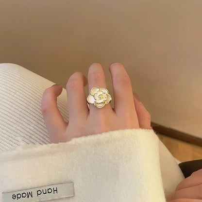Hot Sale Fashion Jewelry Rings  Black Rose Flower Opening Rings Index Finger Adjustable Rings For Woman Girls Gift