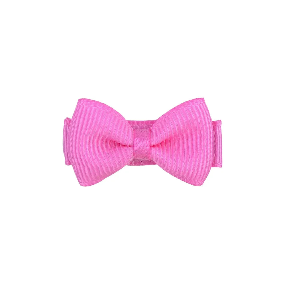RIBBON BOWS Mini Ribbon Hair Bows Clip for Girls Bangs Hairgrips Covered Safety Bows Headwear Kids Head Claw Accessories