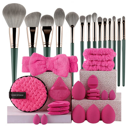 34pcs Makeup Brushes Set 14pcs Travel Portable Foundation Concealer Makeup Brush Professional Liquid Cream Make-up Beauty Tool
