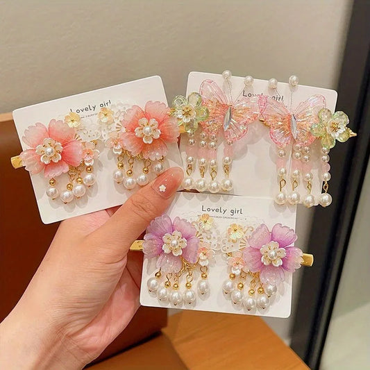 2pc Cute Women's Boutique Hair Accessories Resin Sweet Cute Hair Clips Suitable for Girls' Daily Activities Wear Elegant Hairpin