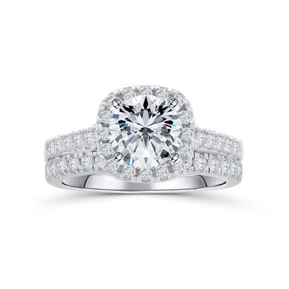 New Silver Plated Rings set For Women Cubic Zirconia Jewelry Wedding Engagement Ring Wholesale Size 5-11