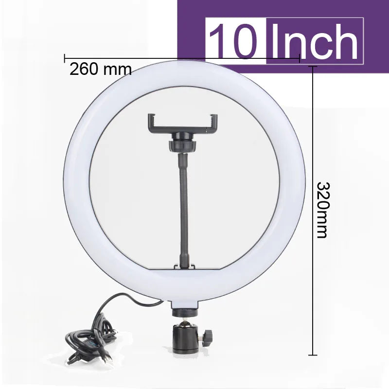 6-14" Ring Light 10 Dimming Levels 22 Modes Professinonal Fill Light 3CCT/RGB with Tripod & Phone/IPad Holder For Live streaming