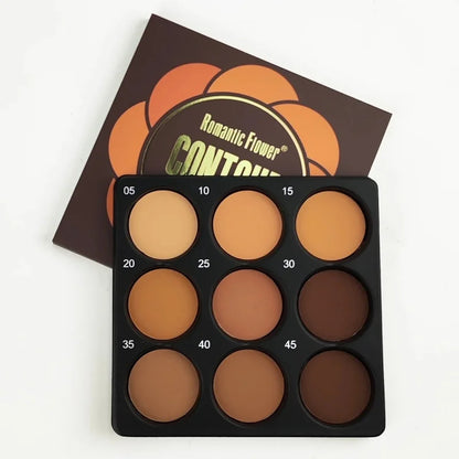 Matte Contour Palette 9-color Dark Bronze Foundation Palette Contouring Oil-control Foundation Nose Shadow Palette Face Makeup
