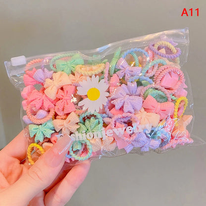 20Pcs Cute Rubber Bands For Children Does Not Hurt The Hair Elastic Good Girl Baby Head Rope Small Tie Hair Chirp Headdress