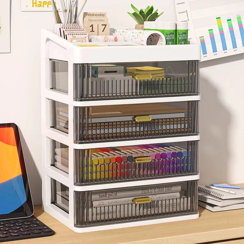 Desktop Organizer Box Multi-Layer Storage for Office Stationery Pencils Student Supplies Bedroom Study Desk Organization