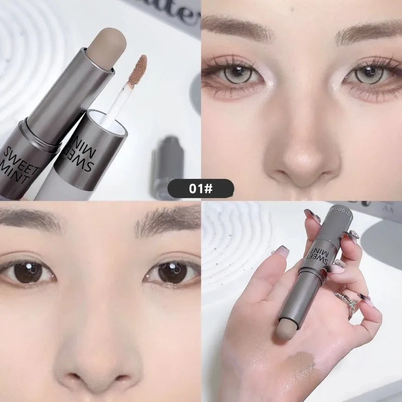 Matte Concealer Contour Stick Moisturizing Lasting Smooth 3D Nose Shadow Waterproof Face Highlight Brighten Contour Makeup Pen