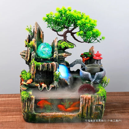 Mini Aquarium For Desktop Small Fish Tank With Waterfall Pump Home Office Decoration