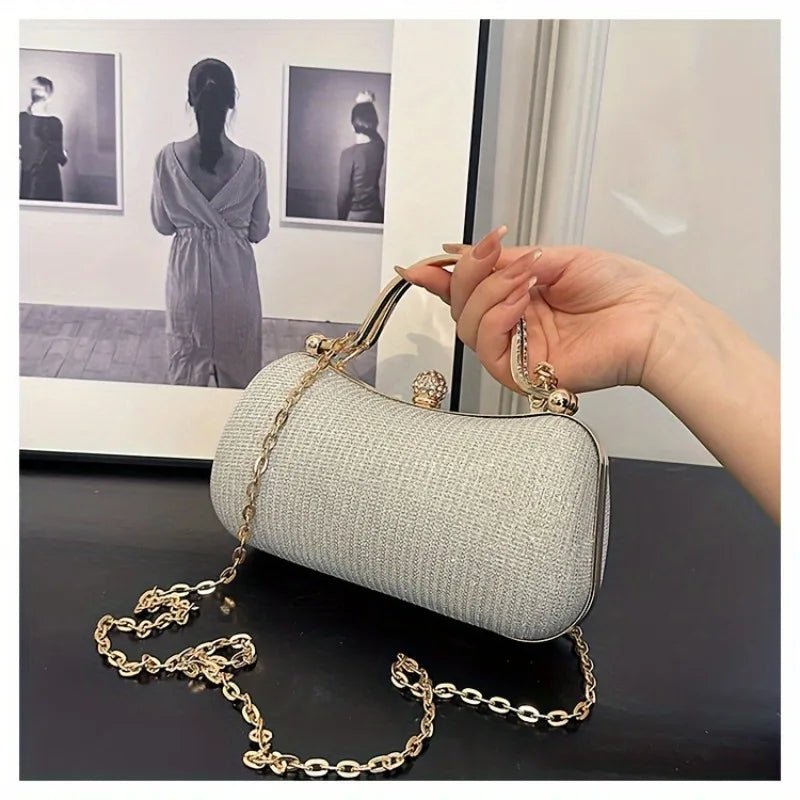 Shiny Mini Evening Bag Rhinestone Decor Chain Purse Luxury Glitter Banquet Handbag Perfect for Party Wedding Prom Dinner Banquet