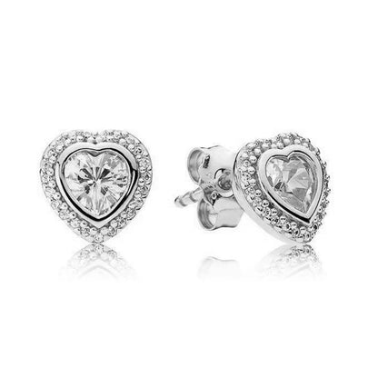 TOGORY Newest Rose Gold Brand Stud Earrings For Ladies Women Crown Love Round Earrings Jewellery Birthday Gift Special Offer