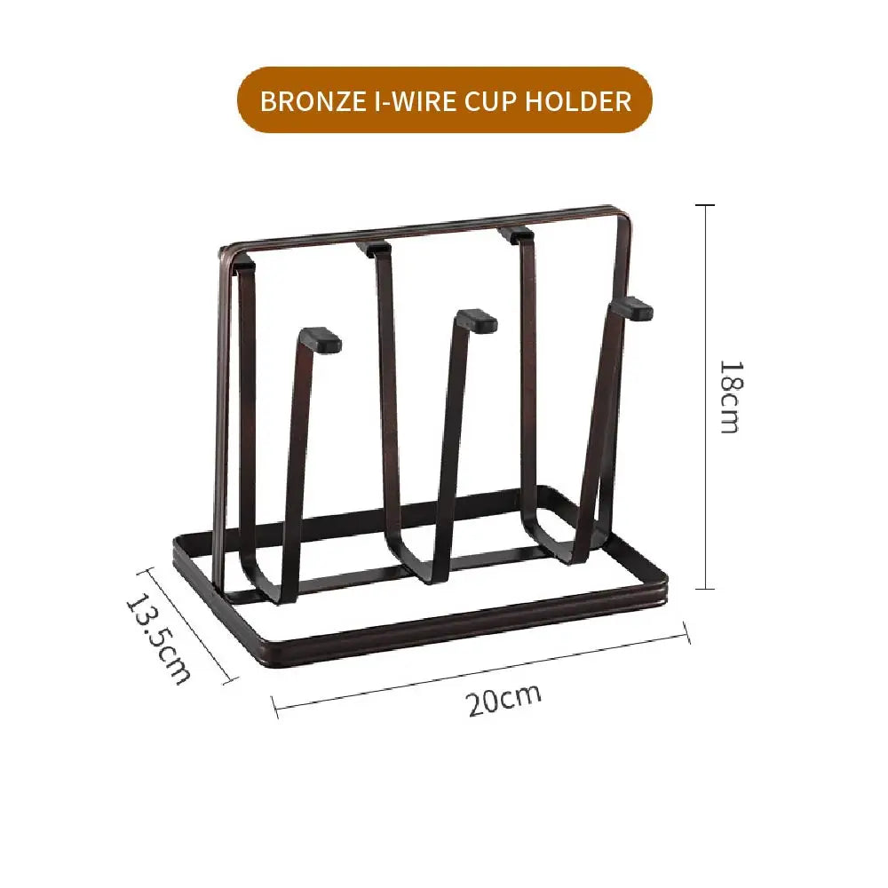 1Pcs 6 Cup Glass Drying Rack, Non-Slip Cup Organizer for Mugs, Glasses and Bottles