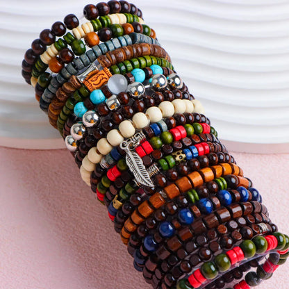 10/20/30/50Pcs/Lot Fashion Retro Elastic Men Women Bracelets Stackable Party Jewelry Gifts Randomly Shipped