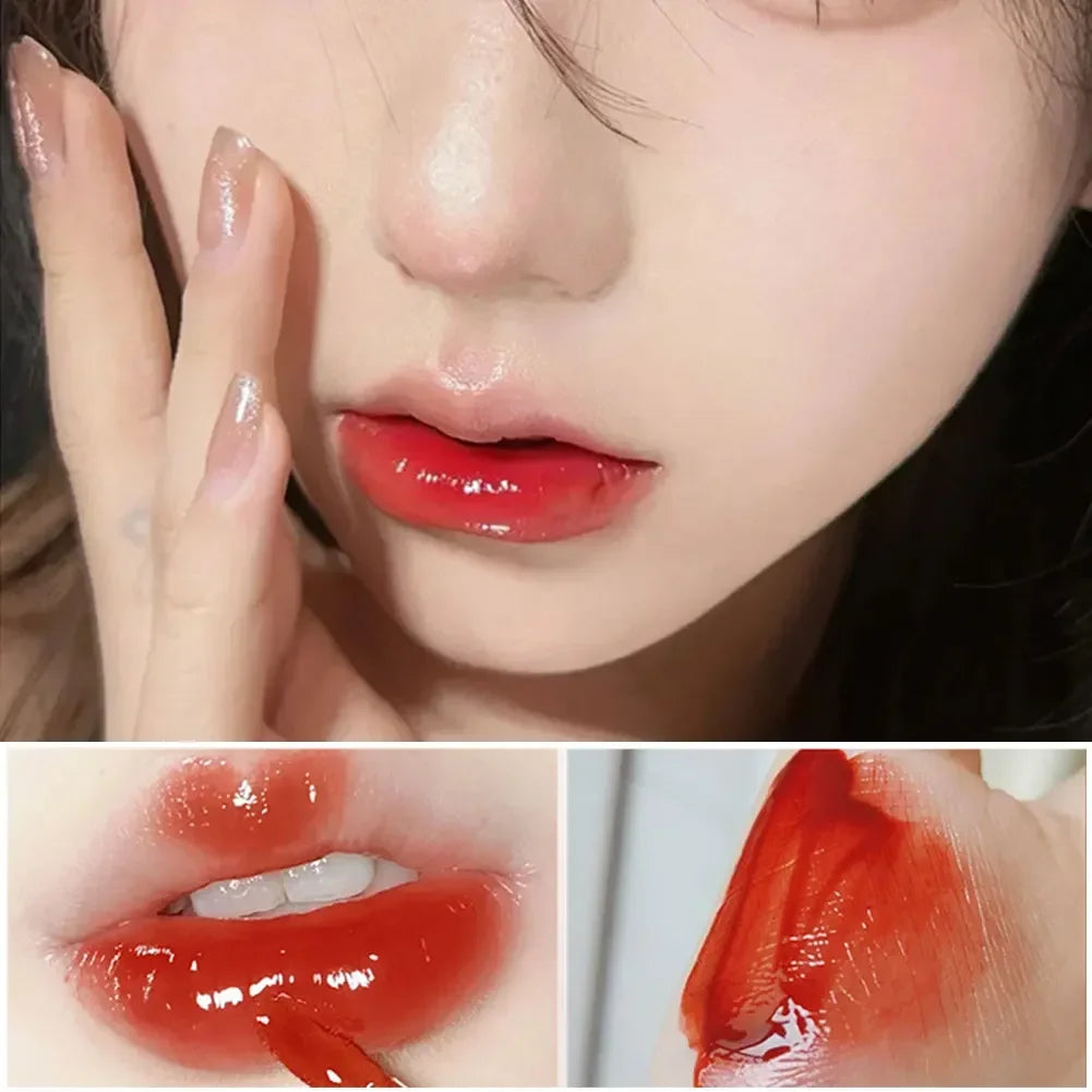 New Milk Tube Mirror Lip Glaze Water Light Glass Lip Gloss Pink Bean Paste Mirror Lipstick Moisturizing Sexy Red Lip Tint Makeup