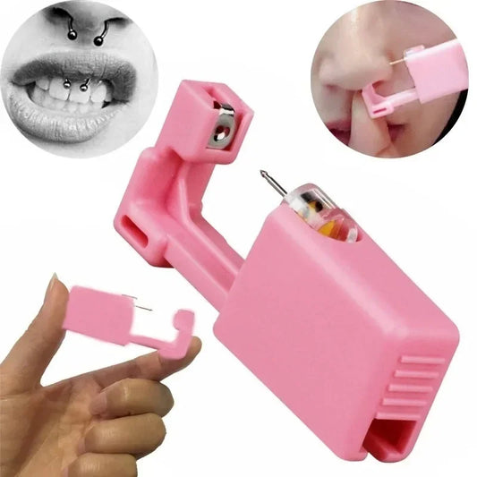 1Pcs Disposable Safe Painless Ear Piercing Tool, Healthy Sterile Punctur Kit Earring Studs Nose Rings Piercing Gun Set