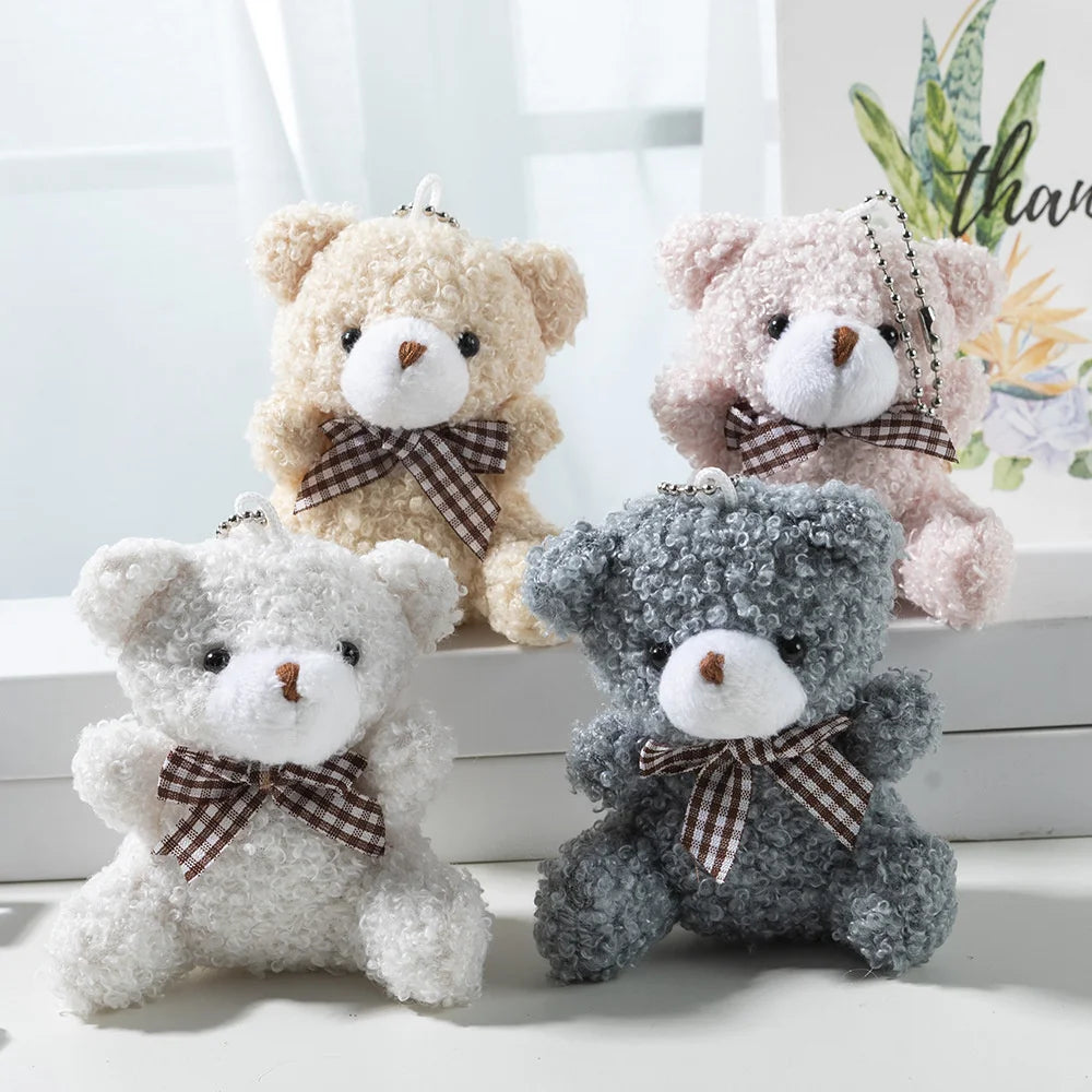 1Pcs Cute Teddy Bear Pendant Plush Doll Little Bear Doll Small Doll Bag Soft Cute Accessories Keychain Female