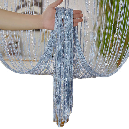 Crystal Beaded String Curtains Screen String Divider Blind Flash Line Shiny Tassel String Door Curtain for Living Door Window