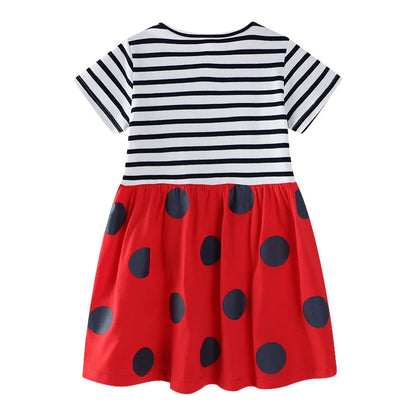 Jumping Meters New Arrival Bee Applique Girls Princess Dresses Cotton Children's Birthday Toddler Costume Hot Selling Frocks