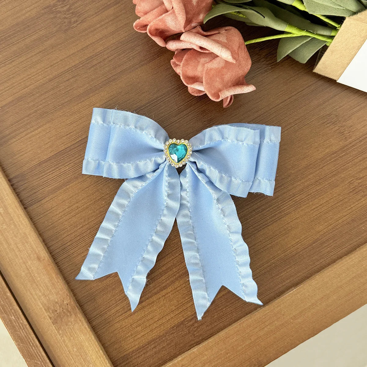 Women Elegant Lace Bow Ribbon Hair Clips Solid Color Satin Заколка Бант Girls Korean Hairpins Party Headdress Hair Accessories